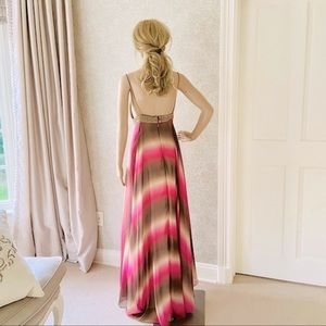 Matthew Williamson ombré silk pink beige dress 10